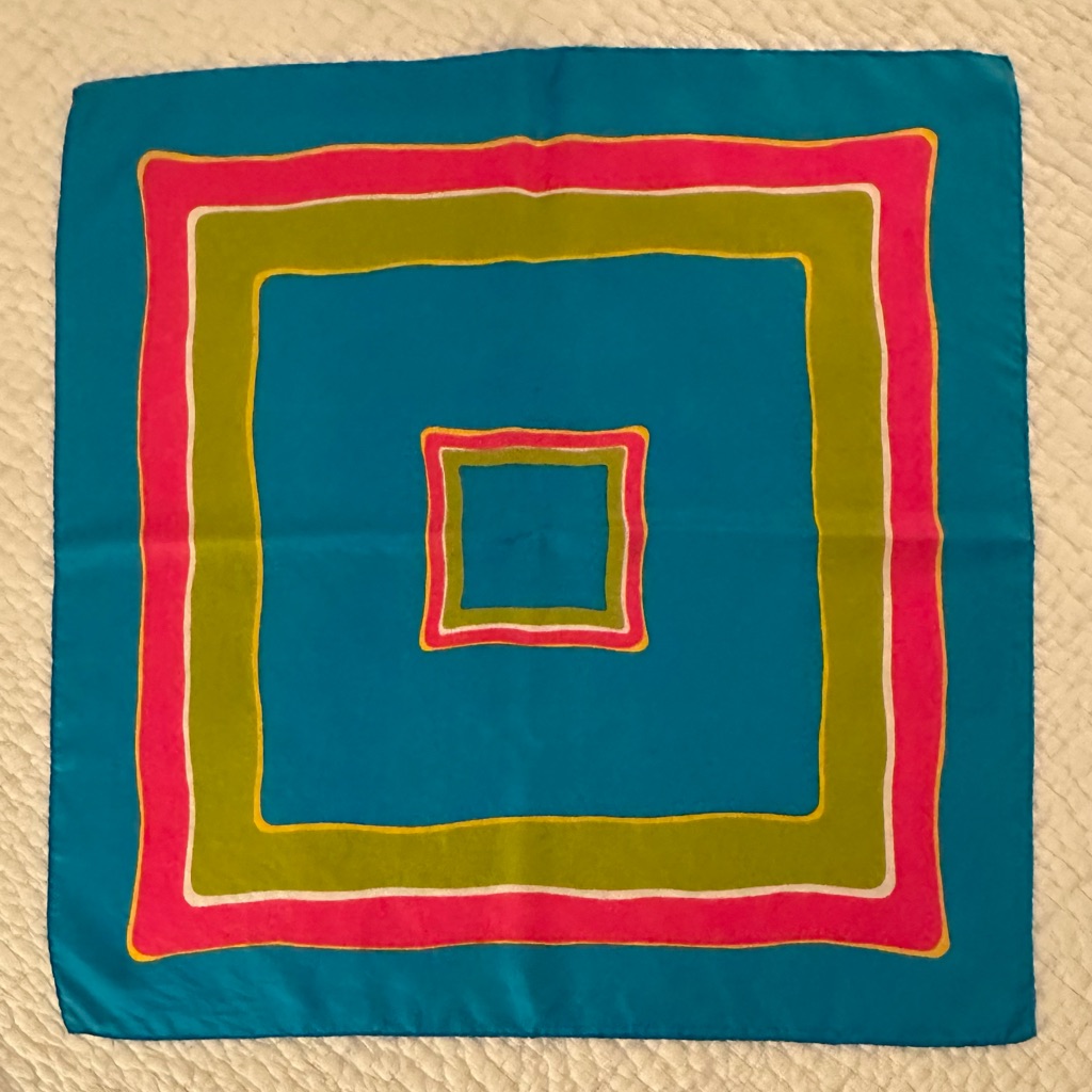 Kreier Silk Scarf Made In Switzerland  26 X 27